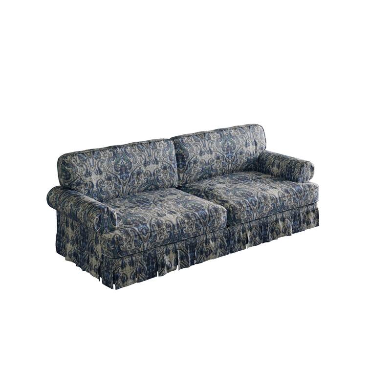 GDFStudio - Chenille Deep Seat 3-Seater 74" Sofa with Skirt Design