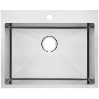 RecPro 13" Round RV Kitchen Sink – Brushed Nickel Finish, Stainless Steel, Rust & Stain Resistant (Faucet Not Included)