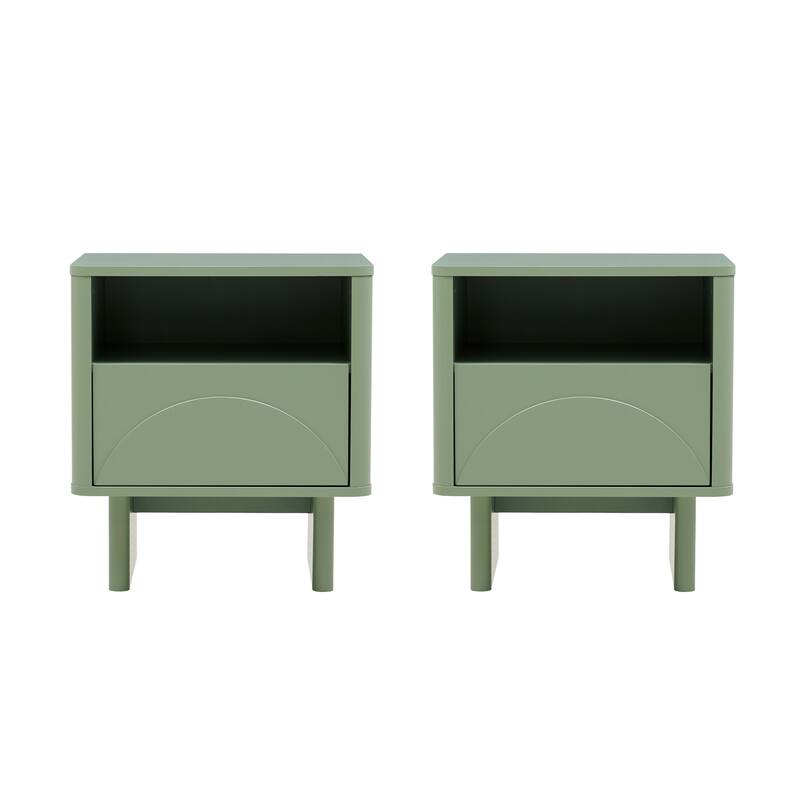 Manhattan Comfort Ella 20" Nightstand (1-Drawer) - Set of 2