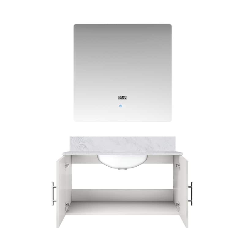 36-inch Bathroom Vanity with Marble Top, Soft Close Features,and Mirror -Scratch & Stain Resistant Countertop