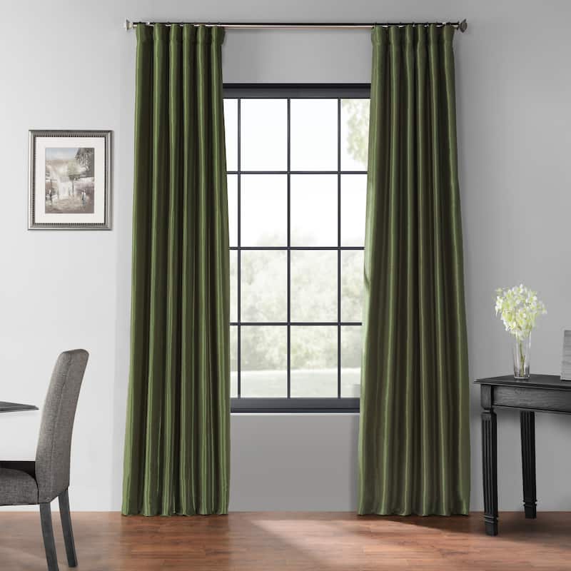 Exclusive Fabrics Blackout Textured Faux Dupioni Silk Curtains (1 Panel) - Luxurious Elegance and Superior Light Control