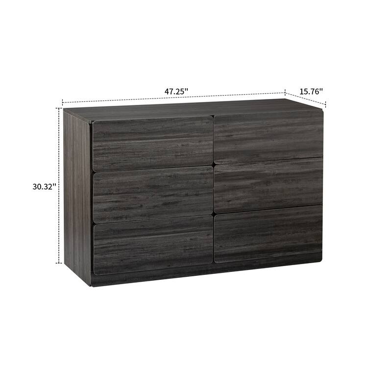 Classic 6-Drawers Double Dresser, for Indoor Use
