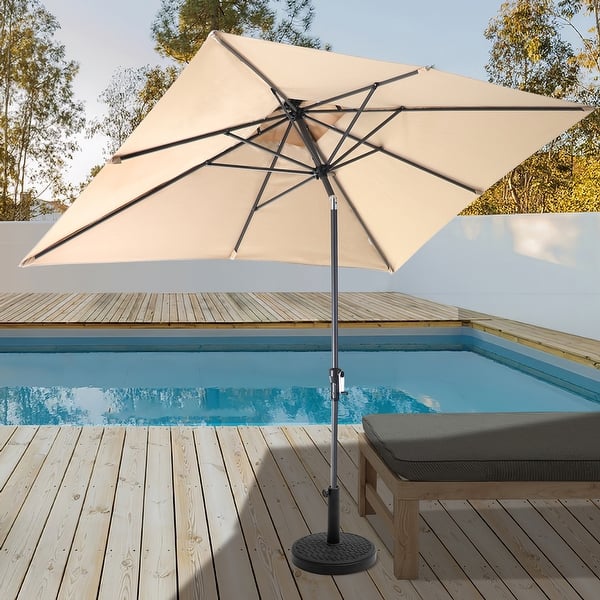 10 ft x 6 ft aluminum patio umbrella Grand 10x10 Large Patio with Base, Double-Sided Outdoor Cantilever Umbrella, Offset Umbrella with Cover for Commercial Use, Poolside, Deck, Backyard, Black : Patio, Lawn & Garden Create a modern and sophisticated outdoor retreat with this premium rectangular aluminum patio umbrella in classic grey RoyalCraft 6.5 x 10 Ft