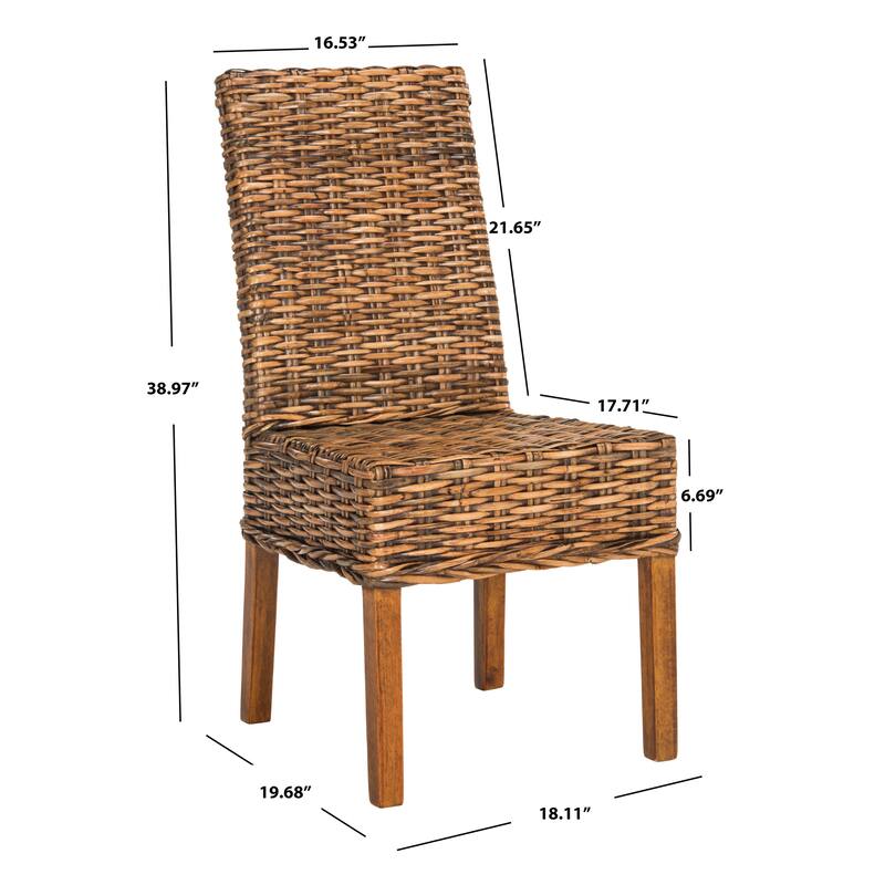 SAFAVIEH Marcy Brown Side Chair (Set of 2) - 18.1" W x 19.7" L x 39" H - 19"W x 22"D x 39"H