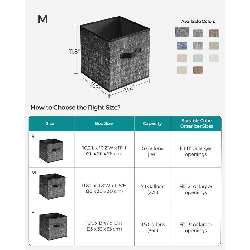 6 Fabric Foldable Storage Cubes with Handles Stylish Print Ideal for Bedroom and Living Room