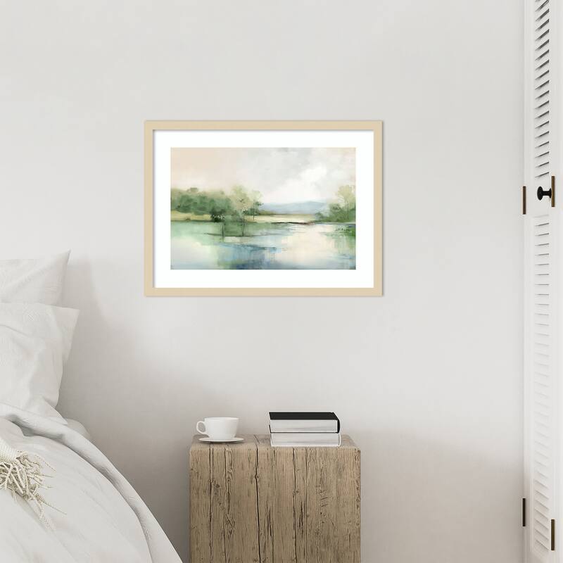 Brushstrokes of Nature No. 1 by Irena Orlov Wood Framed Wall Art Print - Svelte Natural