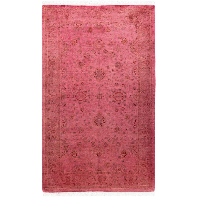 Overdyed One-of-a-Kind Hand-Knotted Area Rug - Pink - 3' 2" x 5' 3"