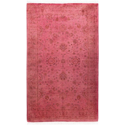 Overdyed One-of-a-Kind Hand-Knotted Area Rug - Pink - 3' 2" x 5' 3"