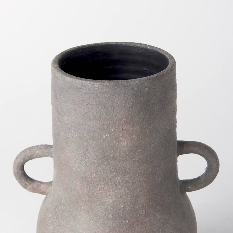 Armani Brown And Gray Ceramic Vase (7")