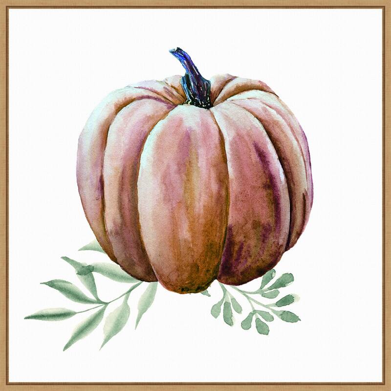 Amanti Art Pumpkin Watercolor Framed Canvas Wall Art