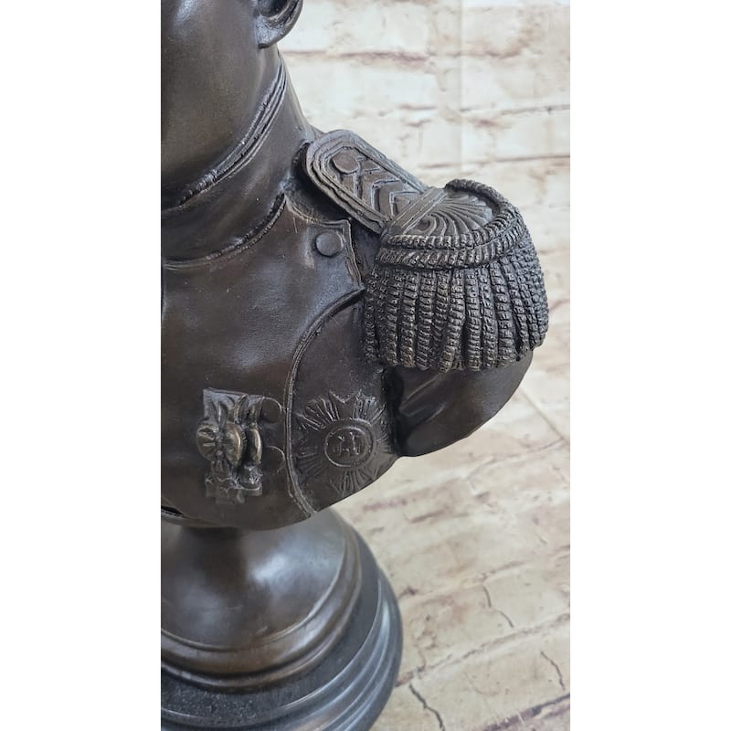 Bronze Metal Bust Statue Sculpture Of Napoleon Bonaparte French Decor Marble Base
