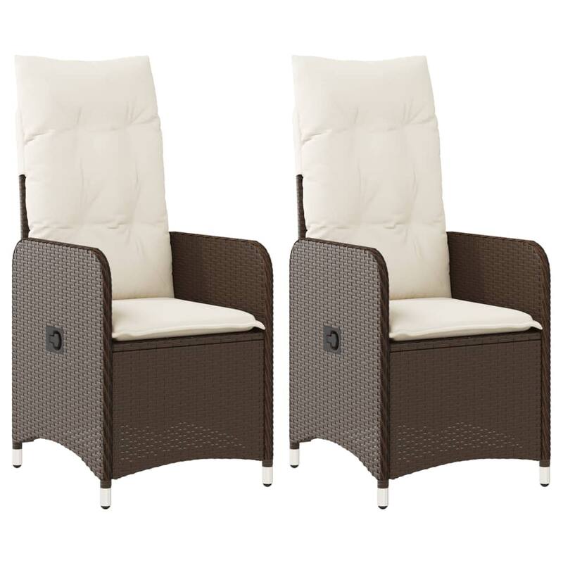 vidaXL Reclining Patio Chair with Cushions Outdoor Seat Furniture Poly Rattan