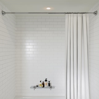 Croydex Stick N Lock Shower Curtain Rod, No-Drill Installation With ...