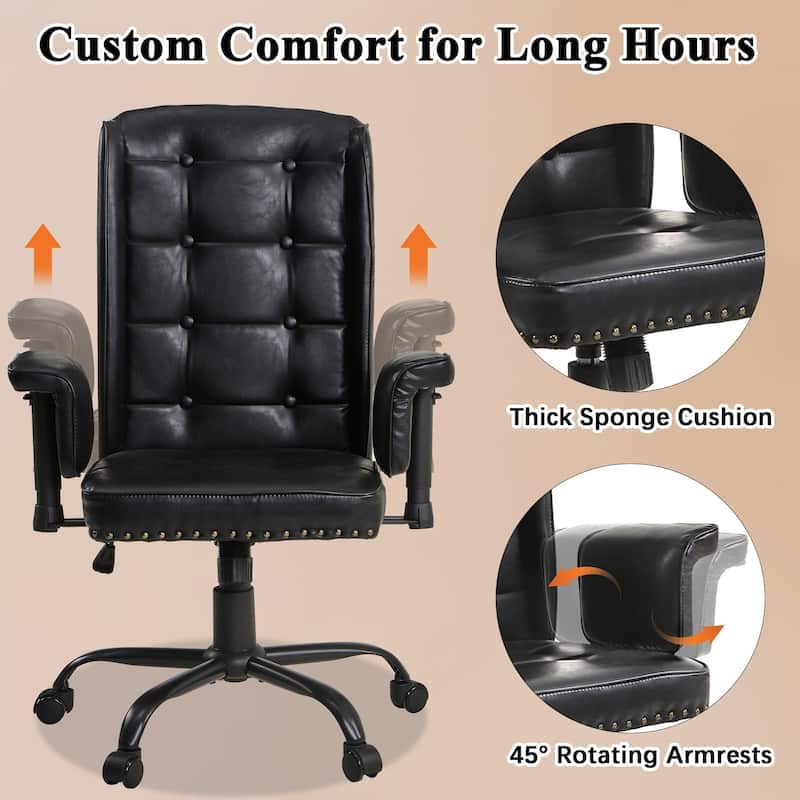 Javlergo Adjustable Home Office Desk Chair Desk Chair Executive Office Chair Computer Chair Ergonomic Mid Back with 360° Swivel