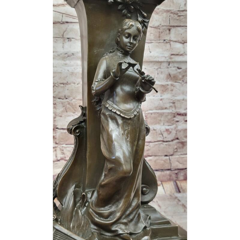A Maiden Holding A Flower Souvenir By Charles Gounod Hand Made Bronze Sculpture