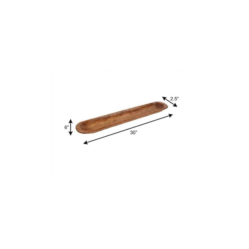 HomeRoots 30" Natural Solid Wood Oval Dough Bowl - 30.00 in. x 6.00 in. x 2.50 in.