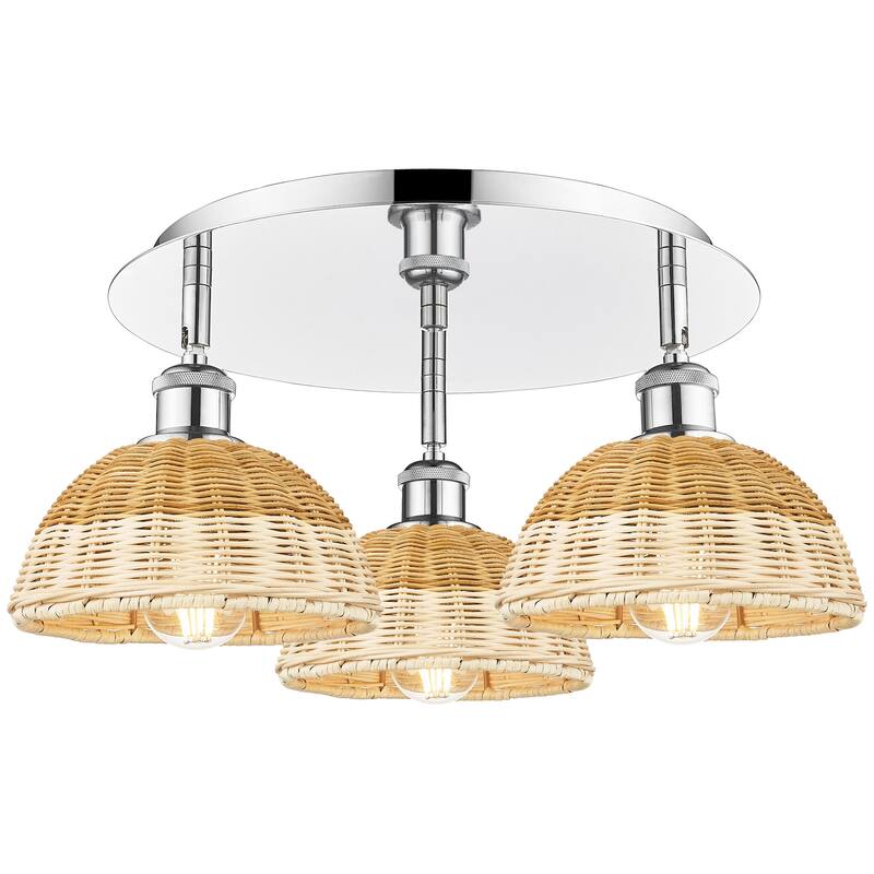 Innovations Lighting 516-3C-9-20 Bristol Natural II Semi-Flush Bristol - Polished Chrome / Natural