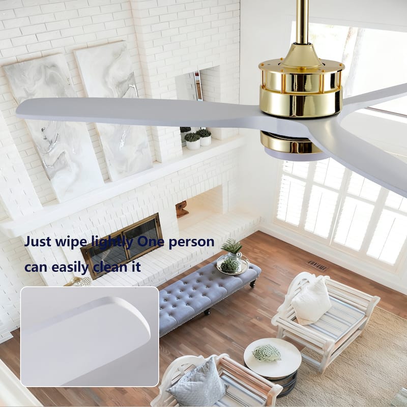 52" Ceiling Fans with Lights and Remote, 6 Speeds, Quiet DC Motor, Dimmable LED