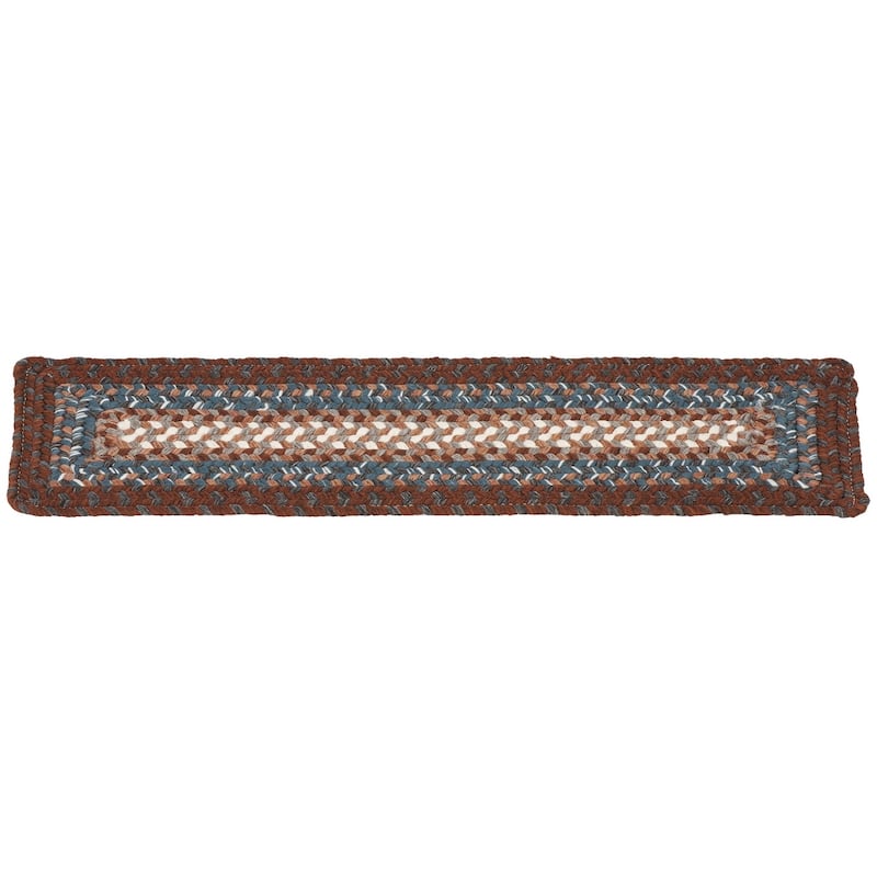 SAFAVIEH Reilly Handmade Braided Stair Treads - Non-Slip Stair Rugs for Hallways & Entryways - Brown/Multi - 0'8" x 2'4" (Set of 3)