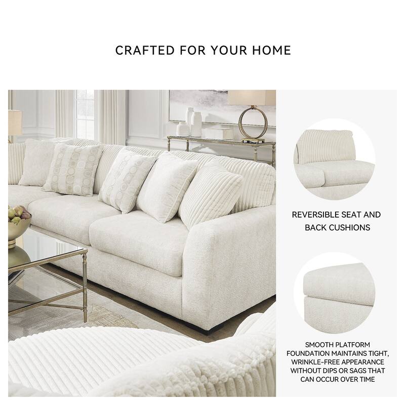 Signature Design by Ashley Chessington White 2-Piece Sectional with Chaise - 121" W x 65" D x 40" H