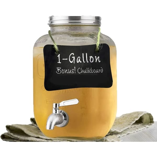 1 Gallon Glass Water Dispenser with Stainless Steel Spigot With