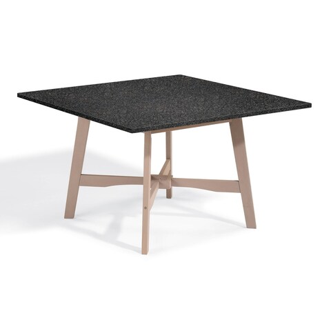 Oxford Garden Wexford 48-inch Lite-Core Granite Charcoal Dining Table with Grigio Shorea