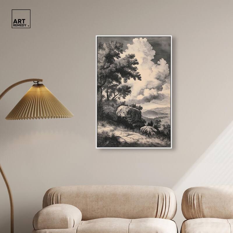 Chiaroscuro Cliffs Canvas by Art Remedy