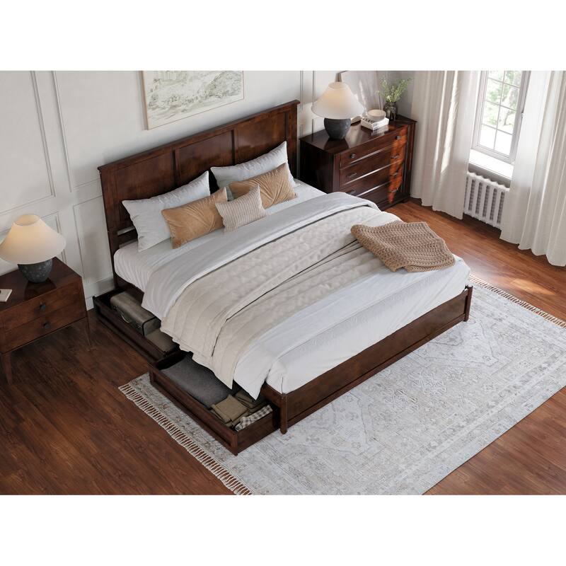 Felicity Platform Bed with Panel Footboard and Storage Drawers