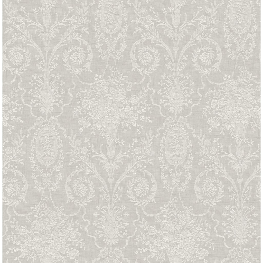 Seabrook Designs Brynn Tonal Bouquets Unpasted Wallpaper