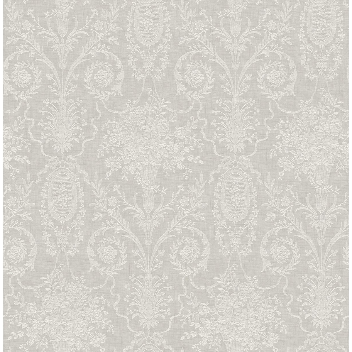 Seabrook Designs Brynn Tonal Bouquets Unpasted Wallpaper