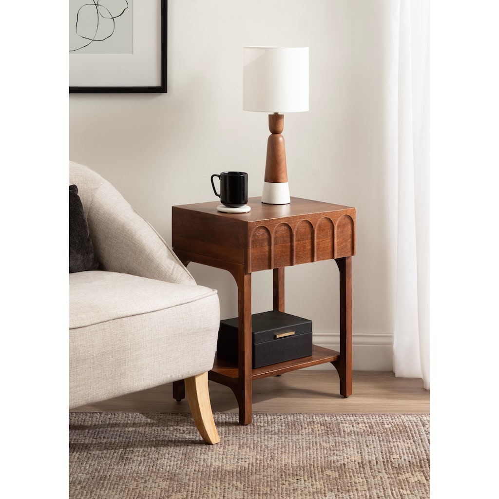 Kate and Laurel Archvale Wood Side Table - 14x18x24
