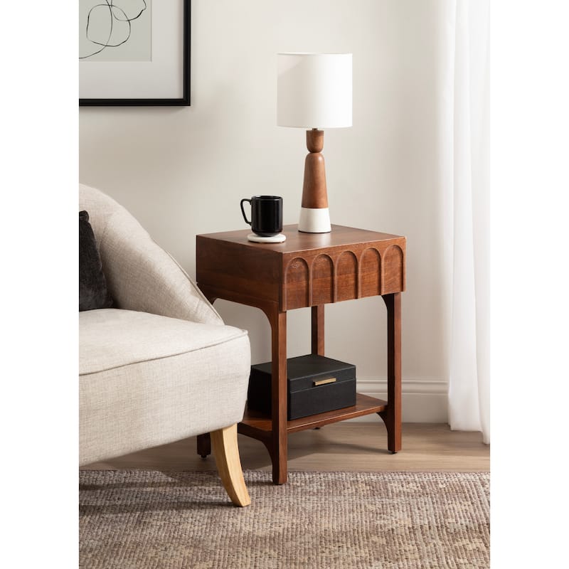 Kate and Laurel Archvale Wood Side Table - 14x18x24