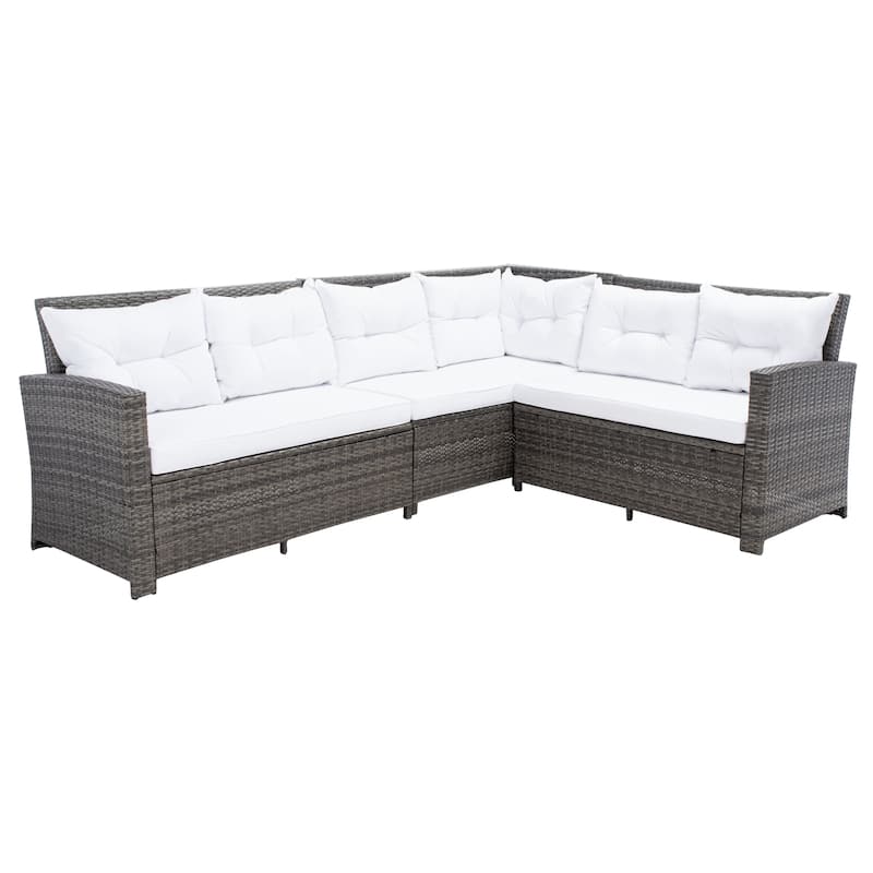 SAFAVIEH Outdoor Miki 5-piece Wicker Sectional Patio Dining Set