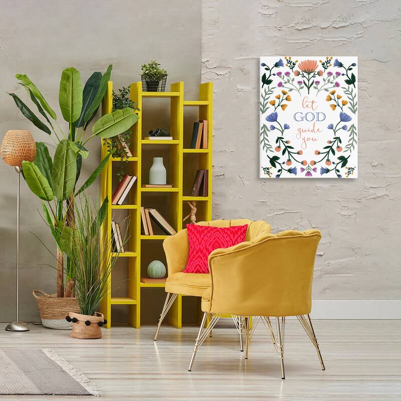 Stupell Floral Let God Guide You Canvas Wall Art Design By Angel Nicole