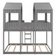 preview thumbnail 13 of 34, Full Over Full Bunk Bed with Roof, with Ladder,Window & Guardrail