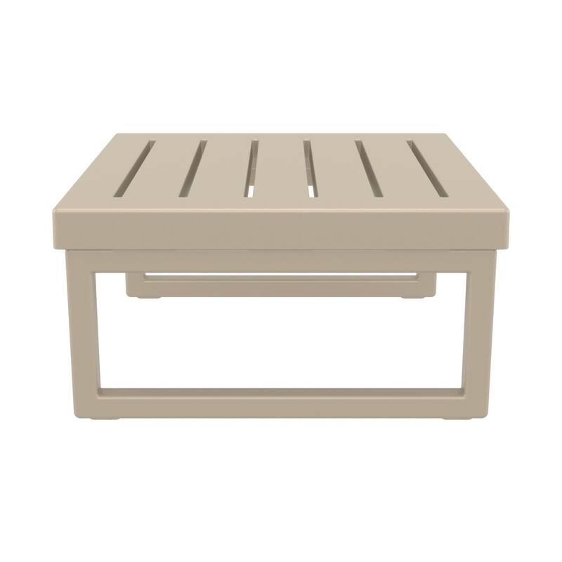 25.5" Taupe Brown Patio Square Coffee Table