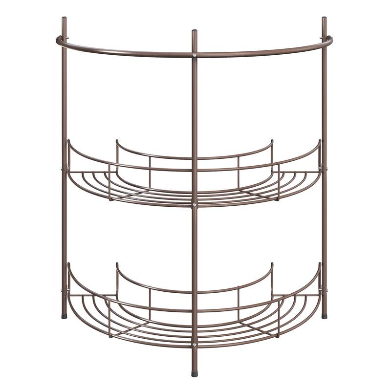 Pedestal Sink Organizer - Compact Under Sink Rack with 2 Storage Shelves and Towel Holder by Lavish Home