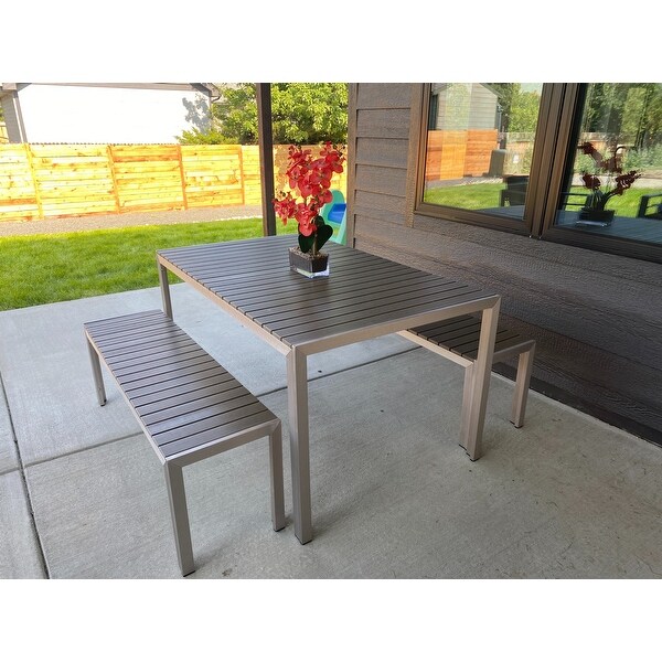 gardenline wood look patio dining table