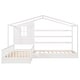 preview thumbnail 8 of 25, Wood House Bed Twin Size with Fence, Slatted Frame, Practical Design