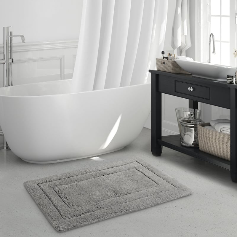 Charlotte Double Border Ringspun Cotton Bath Rug