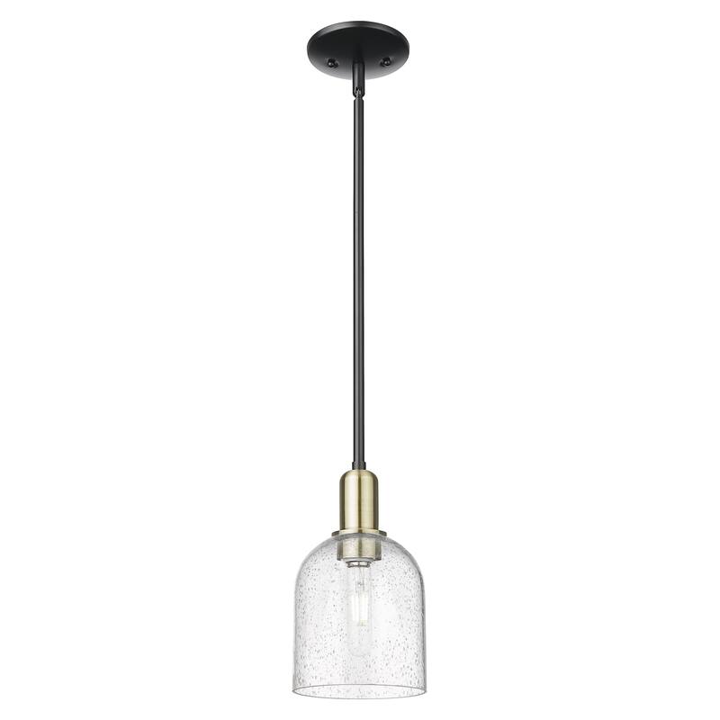 Innovations Lighting Endless Possibilities Arcadia - Bella - 1 Light 6" Stem Hung Mini Pendant - Black Antique Brass/Seedy