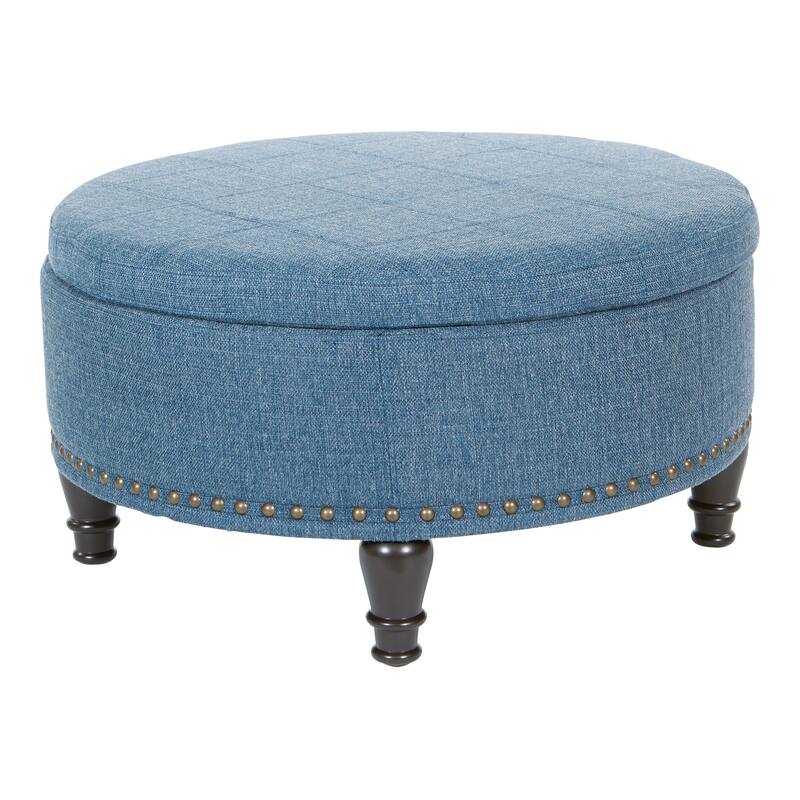 Copper Grove Strawflower Round Storage Ottoman
