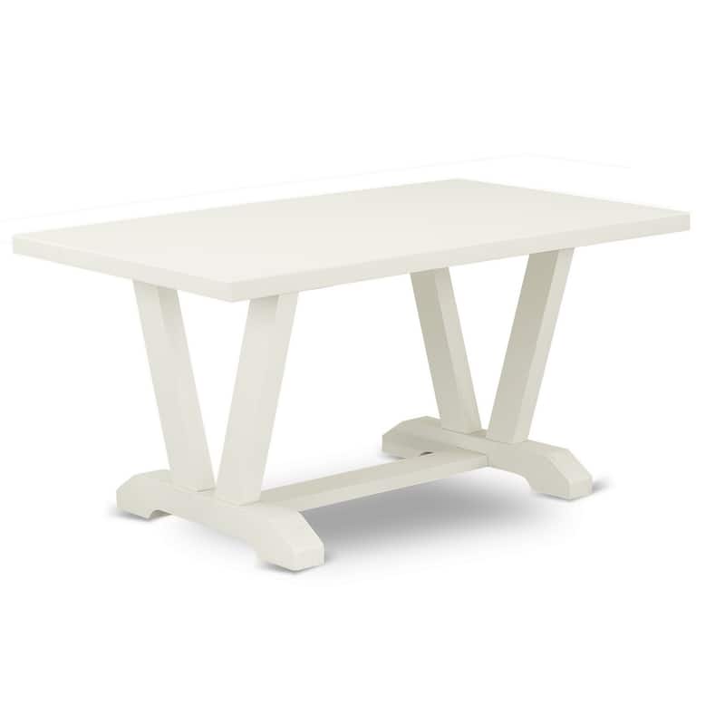 HomeStock 5-Piece Rectangle Natural Oak Finish Solid Speckled Top Dining Table with 4 Baby Blue Parson Chair