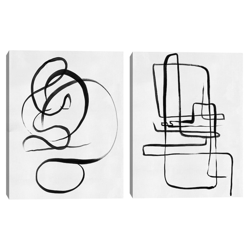 Scribbles I & II by Studio Arts Canvas Art Prints