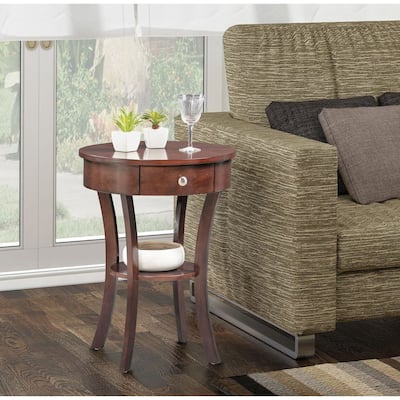 End Table with Drawer and Shelf, Solid Wood Accent Table with Curved Legs and Concealed Storage for Living Room Decor - 20