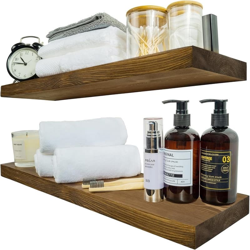Wood Floating Shelves 24 inch - 6.7"D x 24"W x 1.25"H