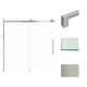 preview thumbnail 15 of 16, Madeline 60 in. W x 60 in. H Sliding Frameless Shower Door with Fixed Panel with Clear Glass - 56-60-in W x 60-in H Brushed Stainless