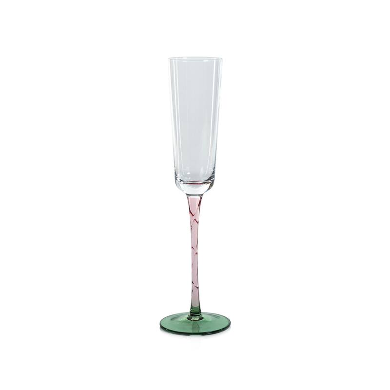 Sachi Champagne Flutes, Set of 6 - Green