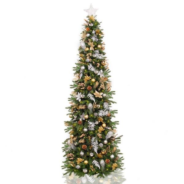 Shop 5 5 Pre Lit Pre Decorated Gold And Silver Artificial