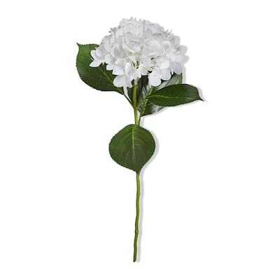 White Hydrangea Artificial Stem Polyester 27H inch